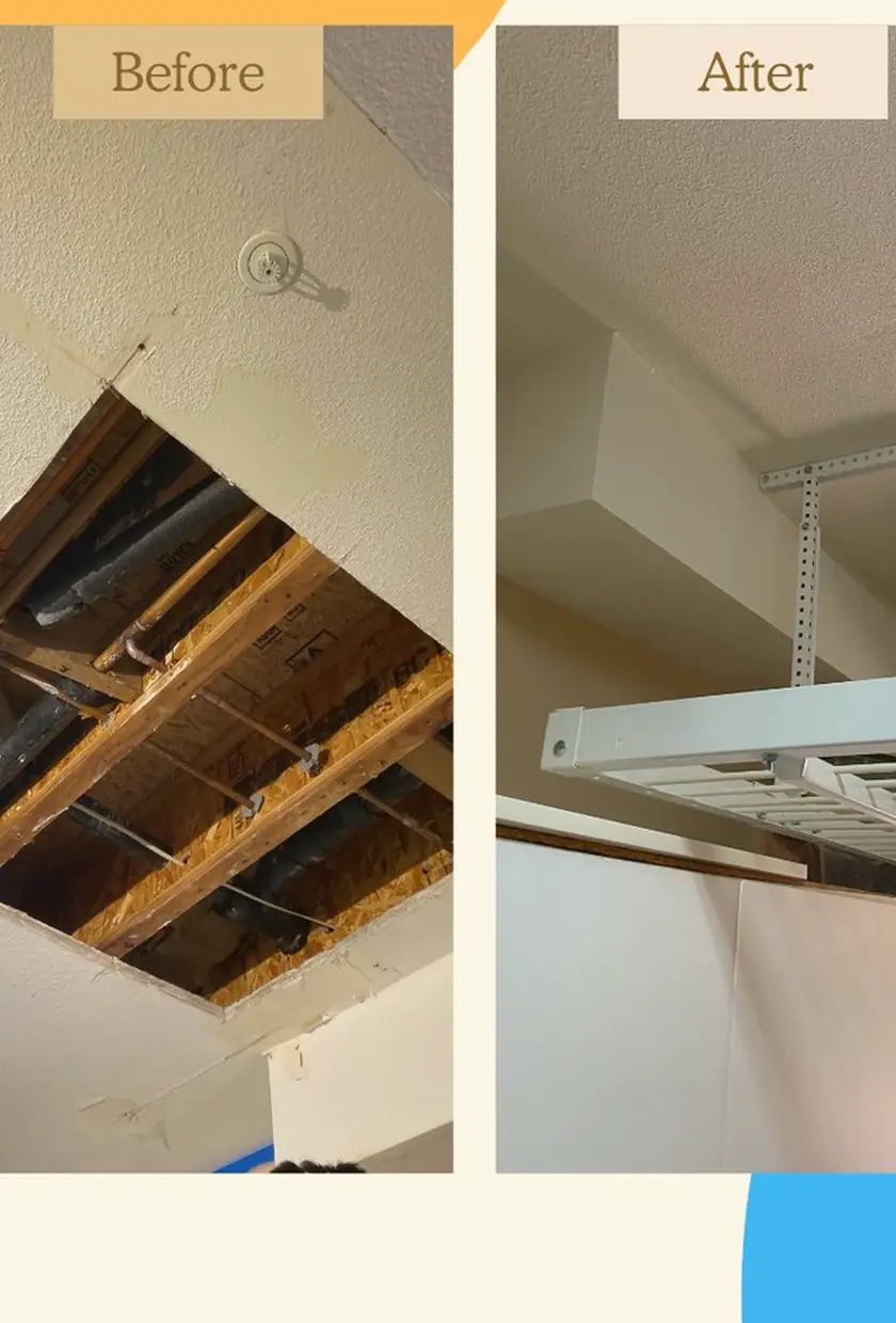 Repaired drywall where a hole was patched and skimmed, leaving a smooth, even surface with no visible seams or shadows.