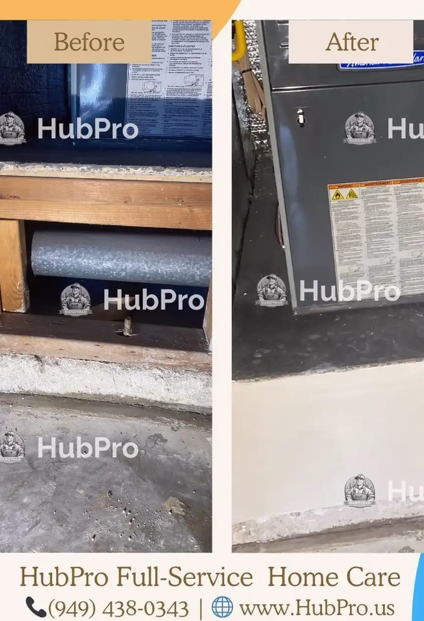 Repaired drywall where a large hole was patched and blended seamlessly with the surrounding wall, leaving a smooth, flat finish under soft light.