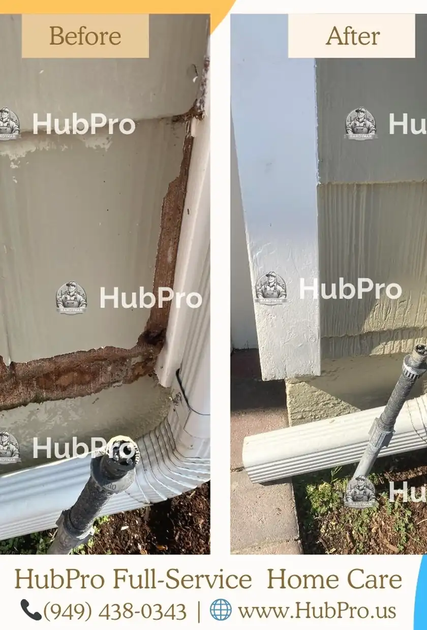 Repaired drywall where a large hole once was, now smooth and evenly blended with no visible seams or shadows.