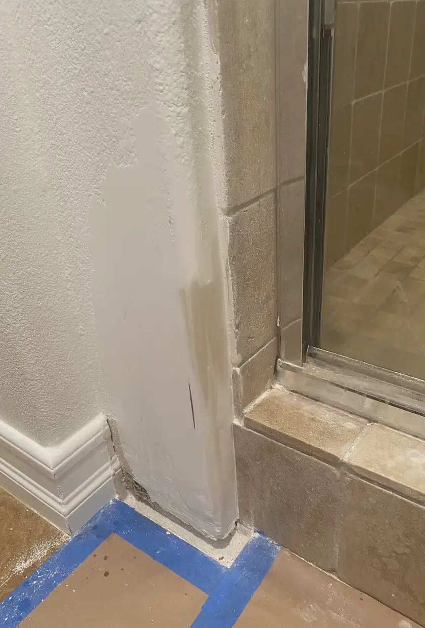 Drywall hole patched and skimmed in Tustin, surface smooth with no visible seams, even light across the wall.